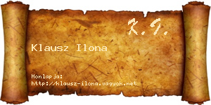 Klausz Ilona névjegykártya