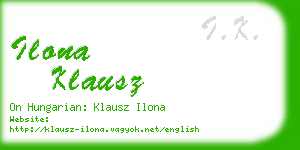 ilona klausz business card